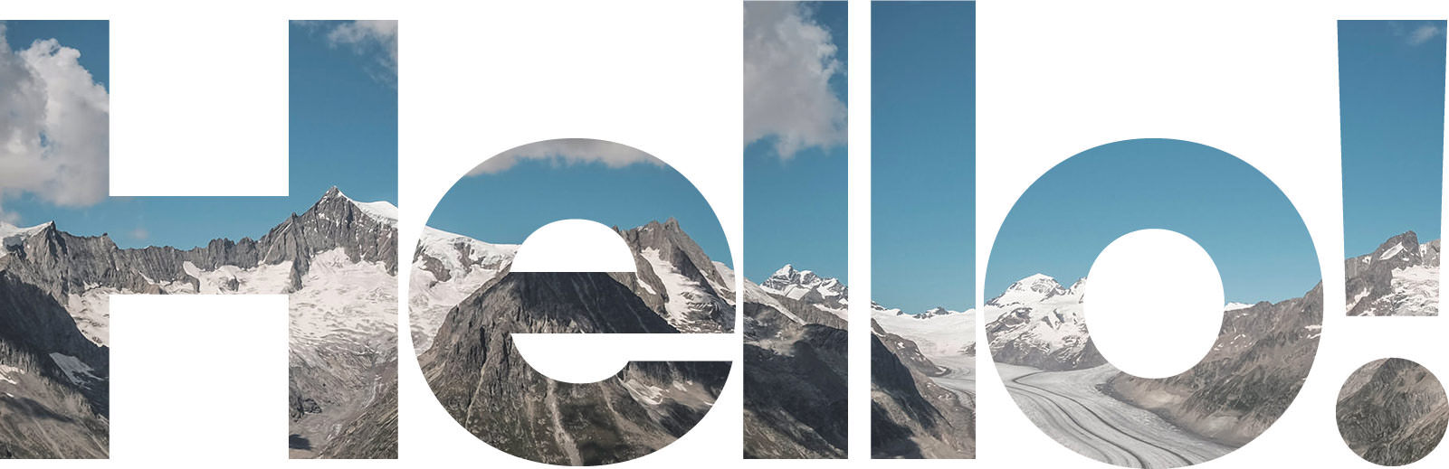 Stock placeholder image with grayscale geometrical mountain landscape